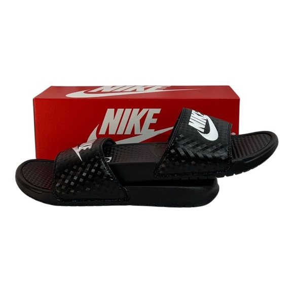 NWT Nike Women’s Slides Sandals BENASSI JDI Black/White Classic Size 11 - Picture 8 of 10